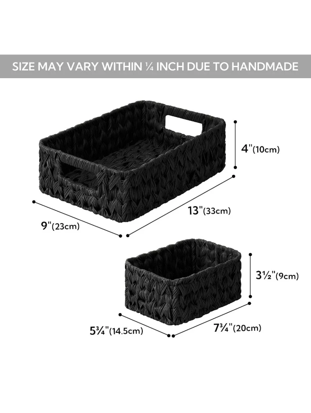 3pc Set NWT Granny Says Wicker Nesting Basket Set Waterproof Organizer In Black